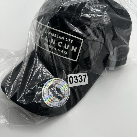 Pier 27 Cancun Men's Baseball Cap Hat Strap back Black - Picture 8 of 8